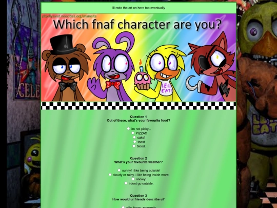 fnaf-personalityquiz screenshot