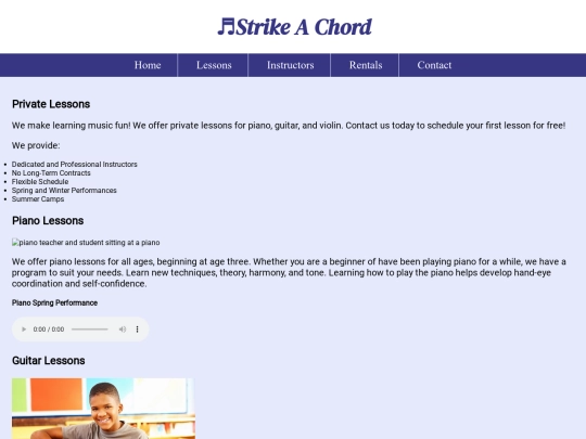 lessons screenshot