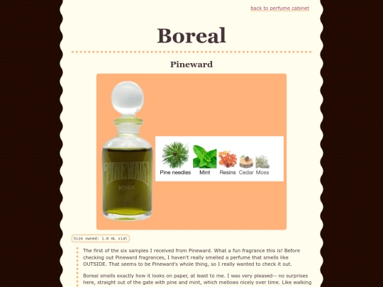 perfume/boreal screenshot