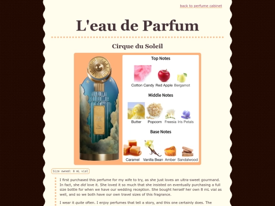 perfume/cirquedusoleil screenshot