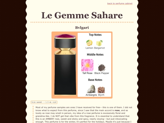 perfume/sahare screenshot