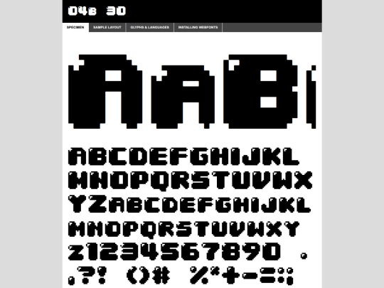 font/04b_30__-demo screenshot