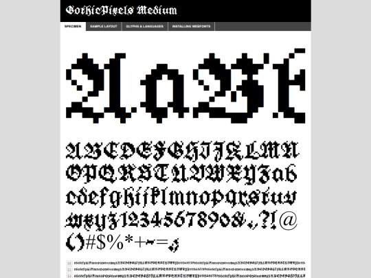 font/gothicpixels-demo screenshot