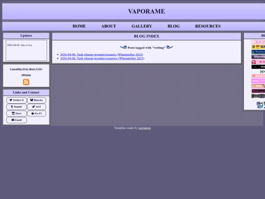 blog/tags/writing screenshot