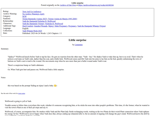 gallery/trigun fanfics/66840244 Little surprise - Lunarame (Teen And Up Audiences) screenshot