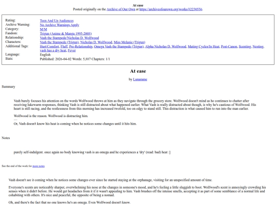 gallery/trigun fanfics/82230556 At ease - Lunarame (Teen And Up Audiences) screenshot
