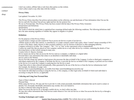 Data Protection Policy (GDPR) screenshot