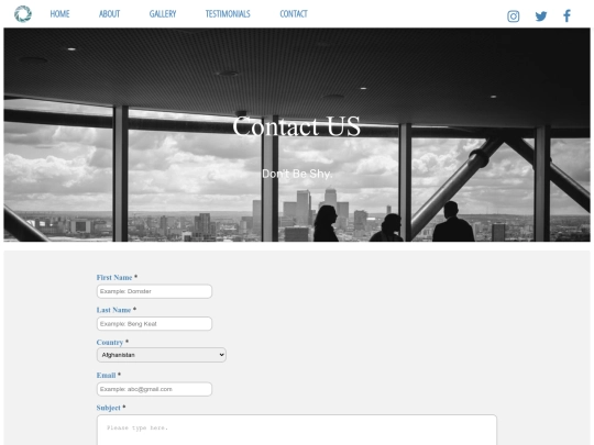 IA_Assignment/Contact Form screenshot