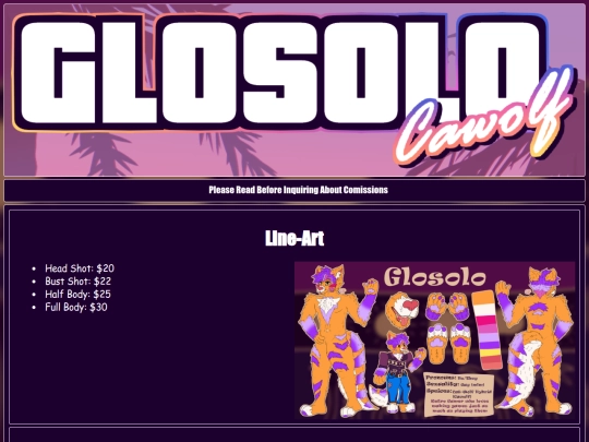Comissions/Info screenshot
