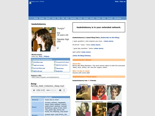 bennyspace screenshot