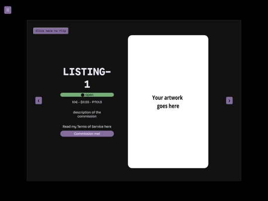 pages/comissions screenshot
