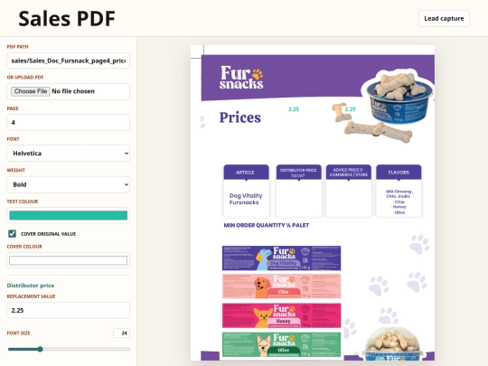 fursnacks/sales screenshot