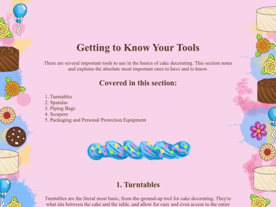 cake/getting-started/tools screenshot