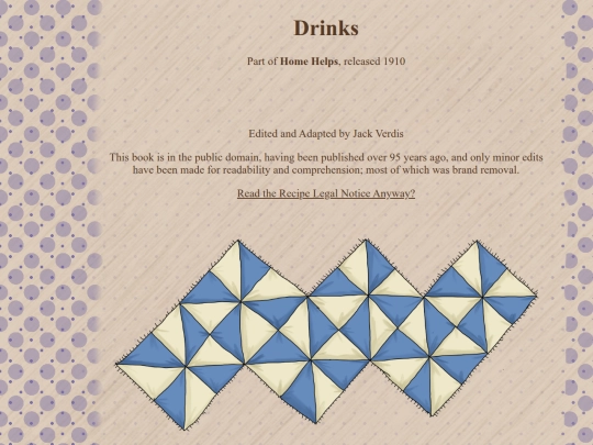 recipes/home-helps/drinks screenshot