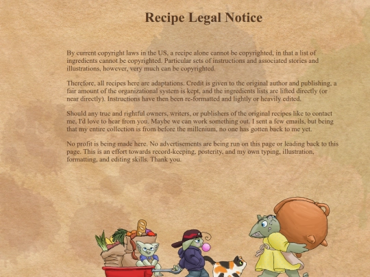 recipes/legal screenshot