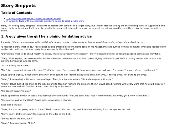 Creative/Writing/story_snippets screenshot