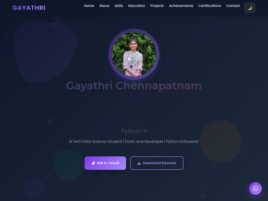 gayathri_portfolio screenshot