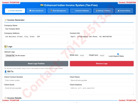 Invoice.html/TaxfreeInvoice screenshot