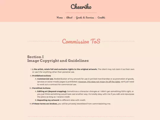 pages/goods-and-services/commissions/tos screenshot