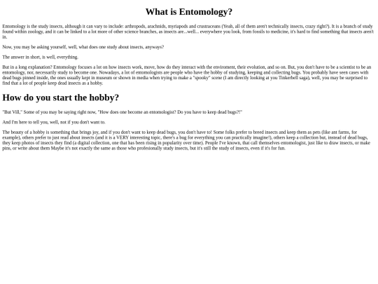 entomology screenshot