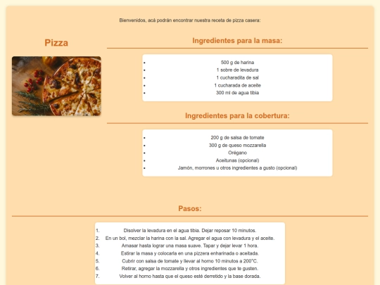 recetas/pizza screenshot