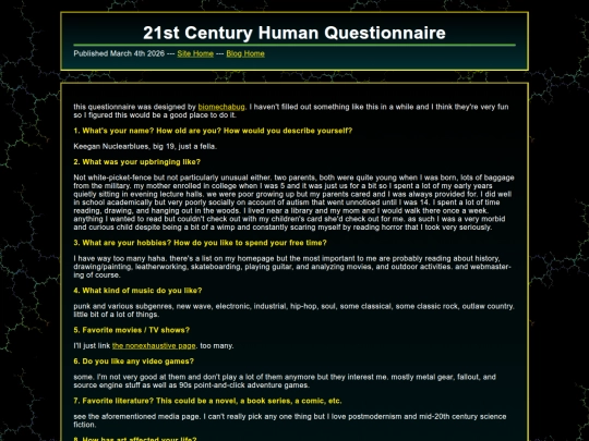 blog/questionnaire screenshot
