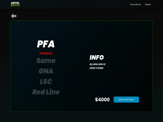 Kapital Roleplay Facciones/Kapital Roleplay Coins screenshot