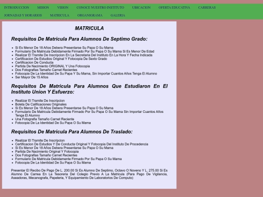 matricula screenshot