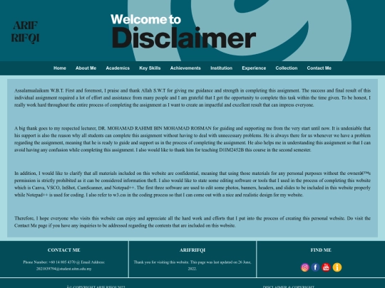 disclaimer screenshot