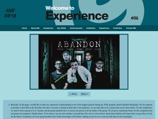 experience screenshot