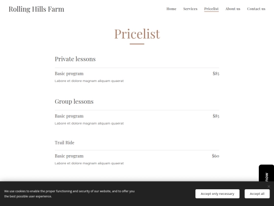 pricelist screenshot