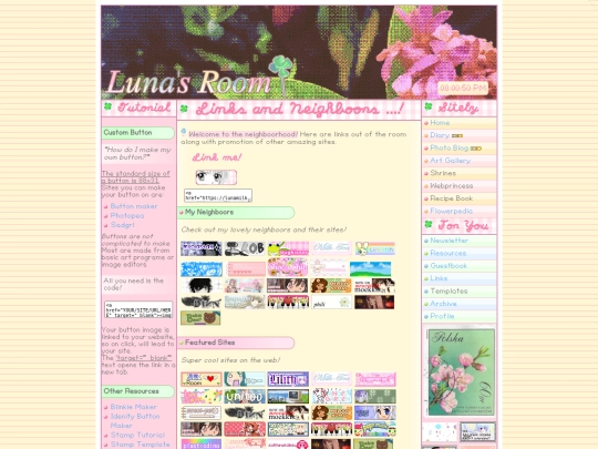 links screenshot