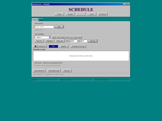 98/schedule screenshot