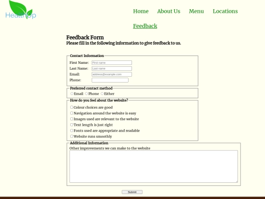 feedback screenshot