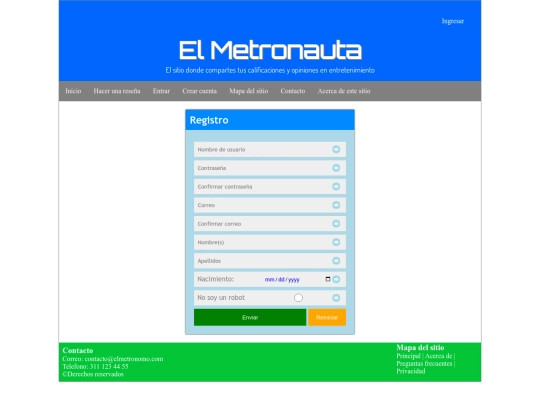 metronauta/paginas/registro screenshot