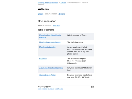articles/documentation screenshot