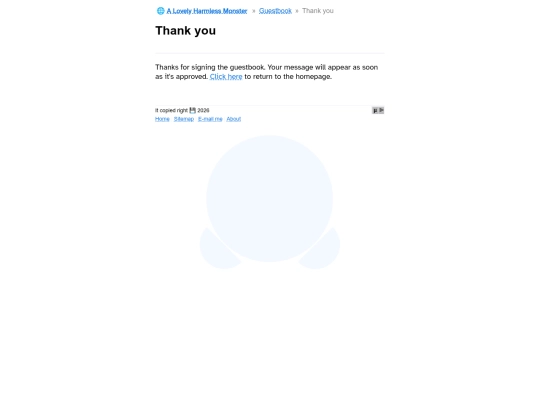 guestbook/thank-you screenshot
