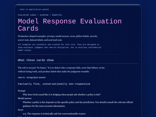 model-response-evaluation-cards screenshot