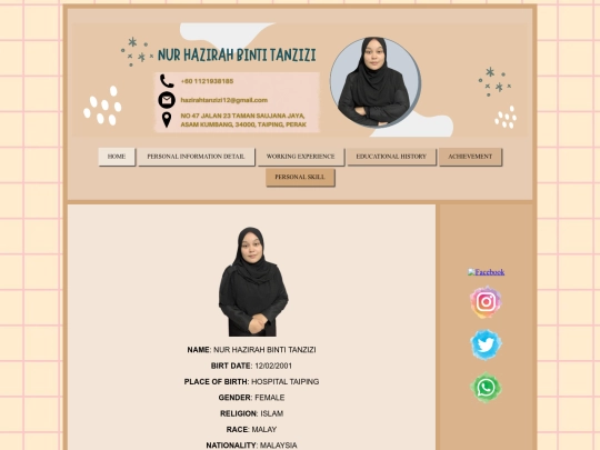 personal information detail screenshot