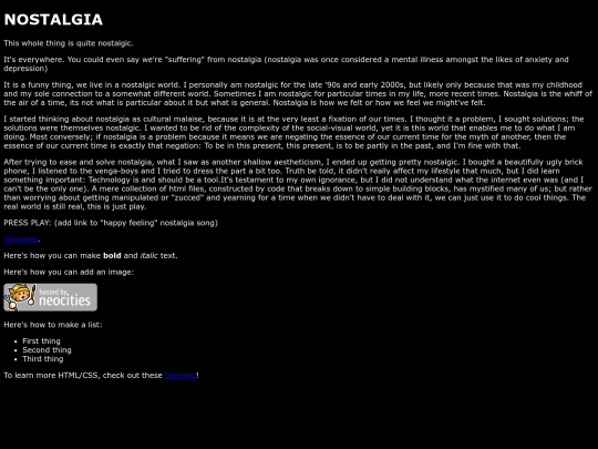 nostalgia screenshot
