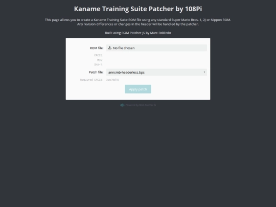 practicerom/patcher screenshot