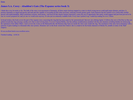 BooksRead/AbaddonsGate screenshot