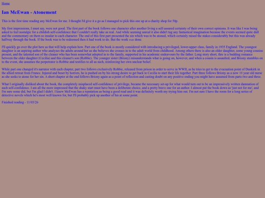 BooksRead/Atonement screenshot