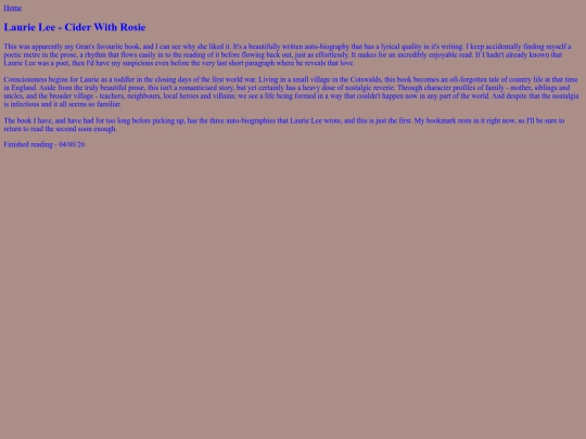 BooksRead/CiderWithRosie screenshot