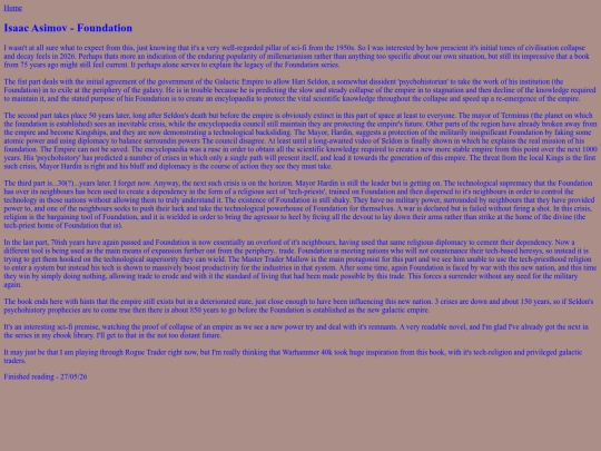 BooksRead/Foundation screenshot