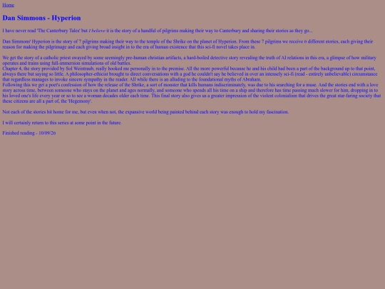 BooksRead/Hyperion screenshot