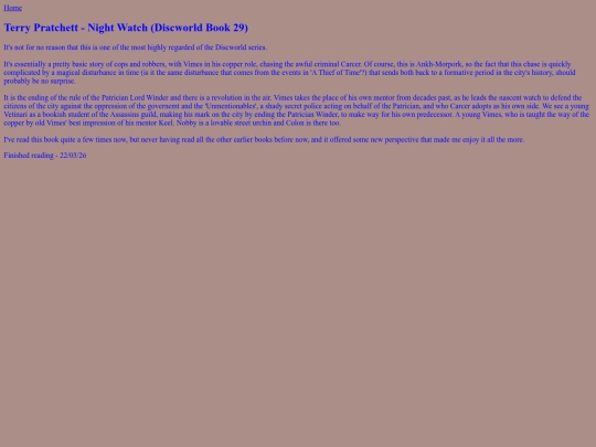 BooksRead/NightWatch screenshot