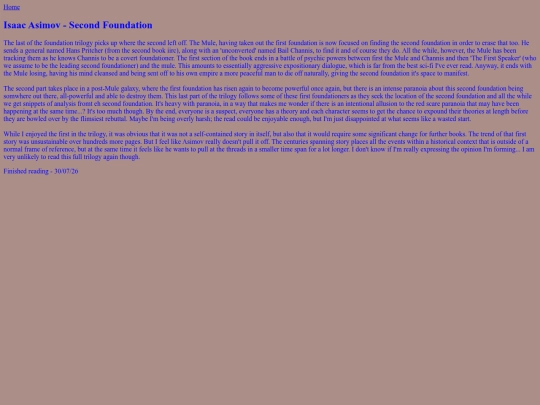 BooksRead/SecondFoundation screenshot