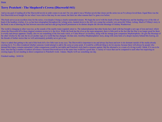 BooksRead/ShepherdsCrown screenshot