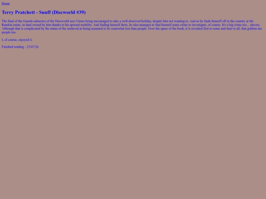 BooksRead/Snuff screenshot